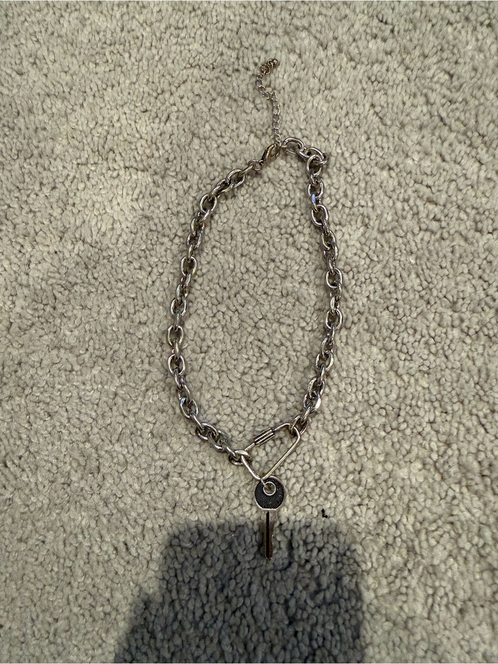 Spirit Silver-Tone Chain Necklace with Key Charm